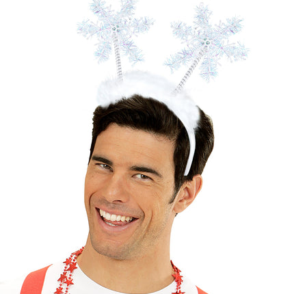 Widmann SRL Haarband sneeuwvlokjes met pluche