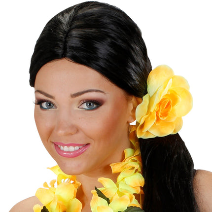 Widmann SRL Haarbloem geel met elastiek