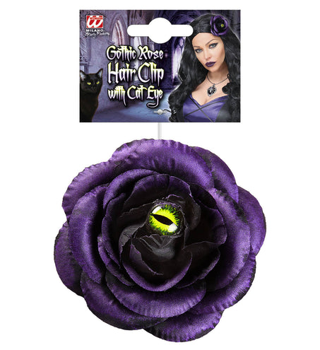Widmann SRL Haarclip paars roos met kattenoog