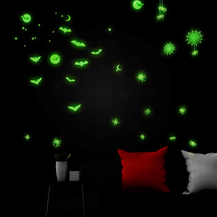 Widmann SRL Halloween decoratie stickers Glow in the dark