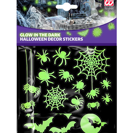 Widmann SRL Halloween decoratie stickers Glow in the dark