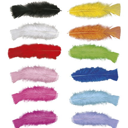 Widmann SRL Halloween decoratie zakje met 50 veertjes zwart