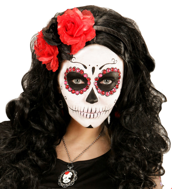 Widmann SRL Halloween haarbandje met zwarte rode rozen