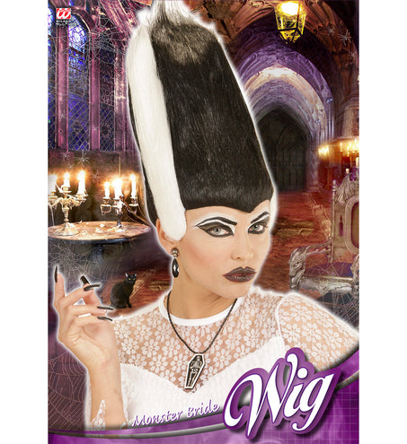 Widmann SRL Halloween pruik zwart wit bruid