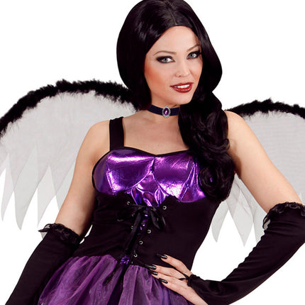 Widmann SRL Halsband fluweel zwart met paarse steen