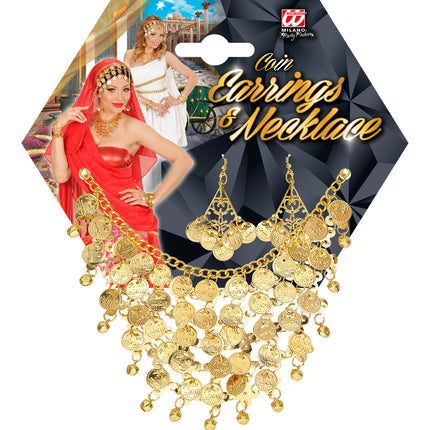 Widmann SRL Halsbandje en oorbellen met muntjes