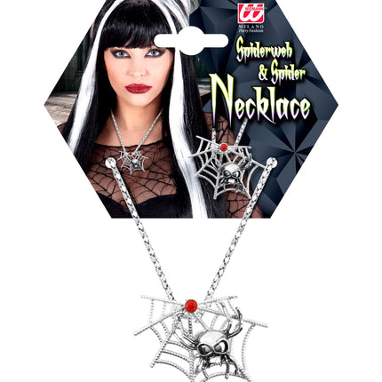 Widmann SRL Halsketting spinnenweb met spinnen
