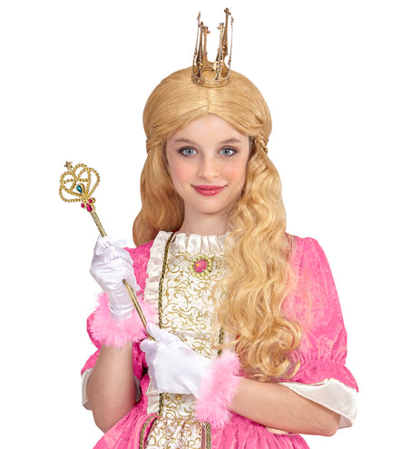 Widmann SRL Handschoen wit met roze marabou