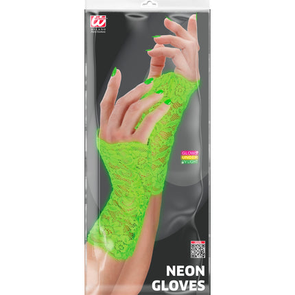 Widmann SRL Handschoenen neon groen kant