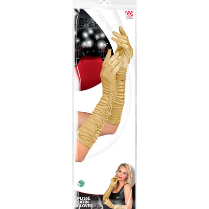 Widmann SRL Handschoenen satijn plissé goud