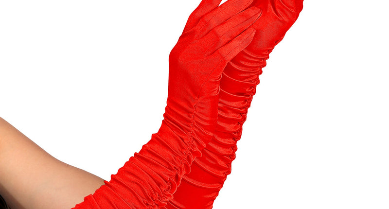 Widmann SRL Handschoenen satijn plissé rood