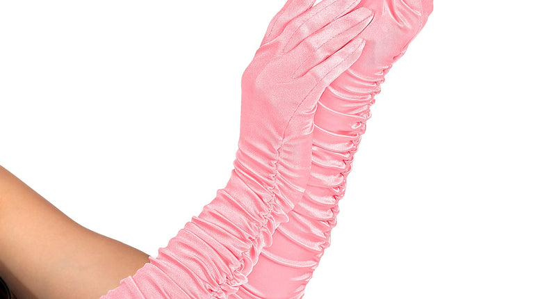 Widmann SRL Handschoenen satijn plissé roze