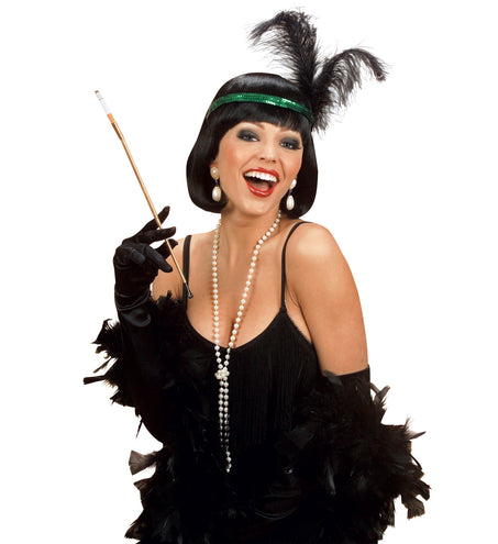 Widmann SRL Handschoenen satijn zwart 60cm