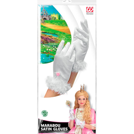 Widmann SRL Handschoenen wit glamour kinderen