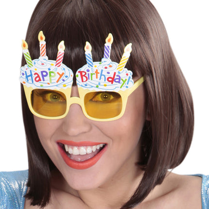 Widmann SRL Happy Birthday bril met taart