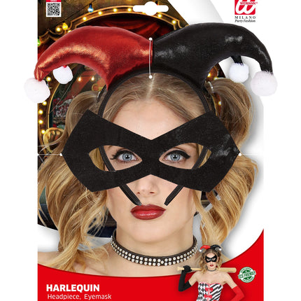 Widmann SRL Harelekijn masker met diadeem