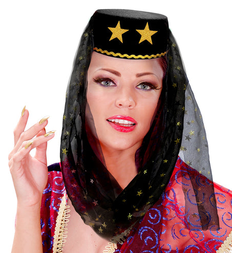 Widmann SRL Harem hoed zwart met sluier