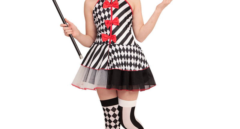 Widmann SRL Harlekijn jurkje zwart wit kinderen