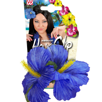 Widmann SRL Hawaii bloem haarclip donker blauw