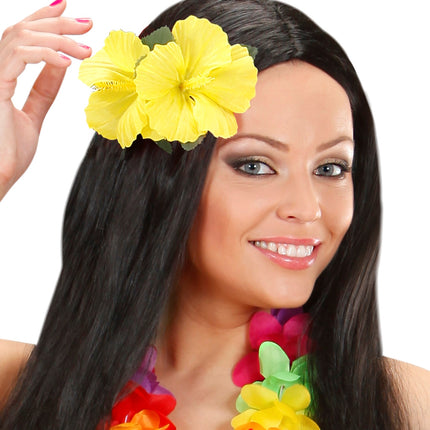 Widmann SRL Hawaii bloem haarclip geel
