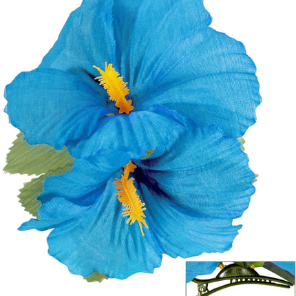 Widmann SRL Hawaii bloem haarclip licht blauw