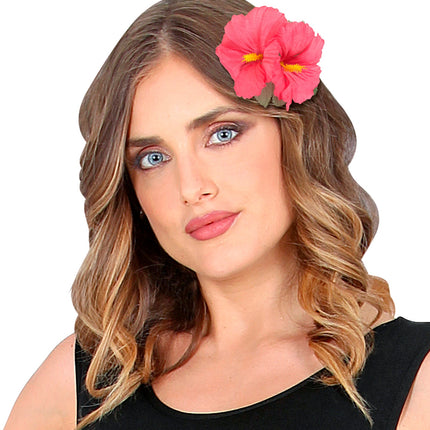 Widmann SRL Hawaii bloem haarclip roze