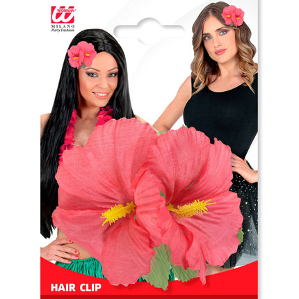 Widmann SRL Hawaii bloem haarclip roze