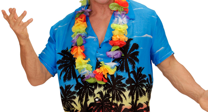 Widmann SRL Hawaii shirt blauw palmbomen