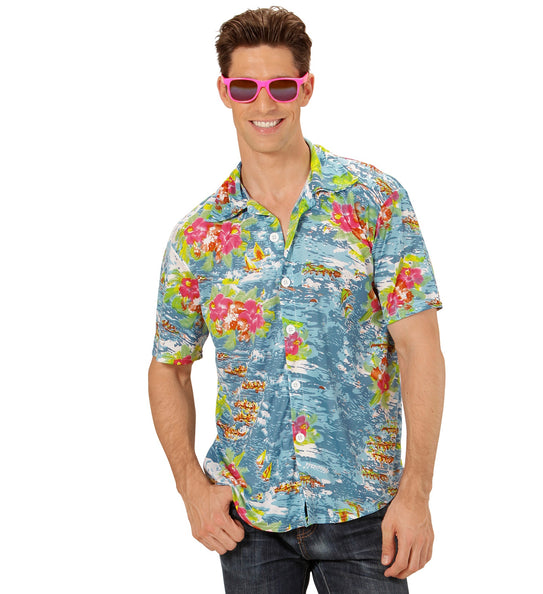 Widmann SRL Hawaii shirt lichtblauw