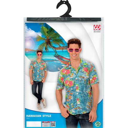 Widmann SRL Hawaii shirt lichtblauw