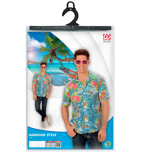 Widmann SRL Hawaii shirt lichtblauw