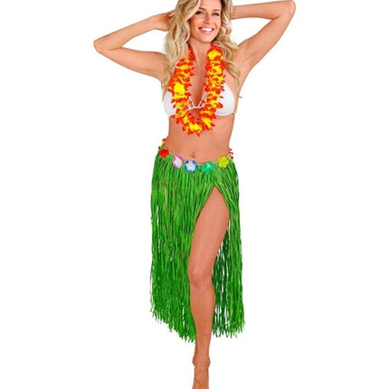 Widmann SRL Hawaiirokje groen met bloemenriem 80cm Eva