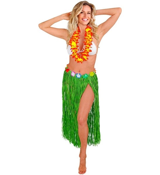 Widmann SRL Hawaiirokje groen met bloemenriem 80cm Eva