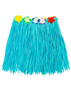 Widmann SRL Hawaiirokje lichtblauw met bloemenriem 40cm Ilse