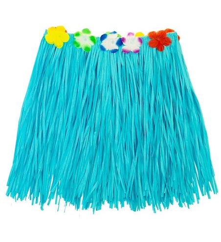 Widmann SRL Hawaiirokje lichtblauw met bloemenriem 40cm Ilse