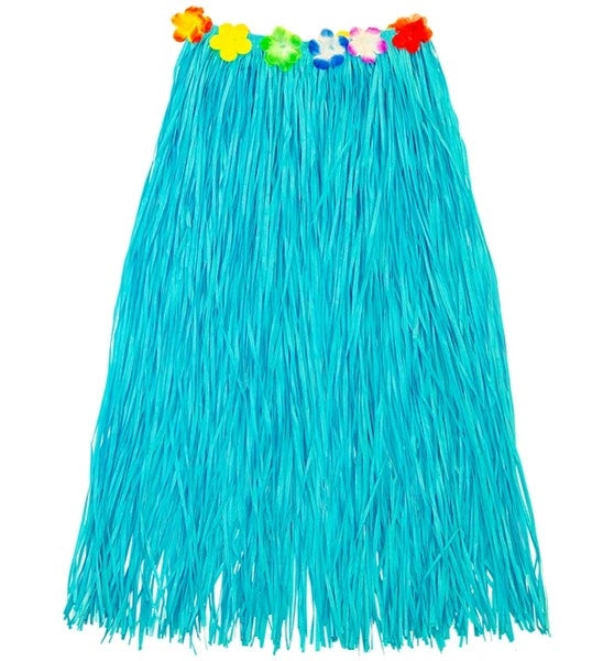 Widmann SRL Hawaiirokje lichtblauw met bloemenriem 80cm Pim