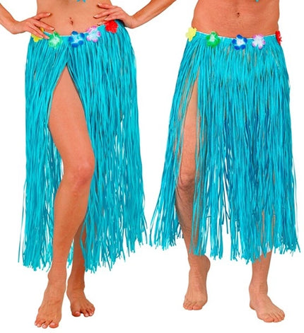 Widmann SRL Hawaiirokje lichtblauw met bloemenriem 80cm Pim