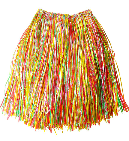 Widmann SRL Hawaiirokje stro meerkleurig 55cm