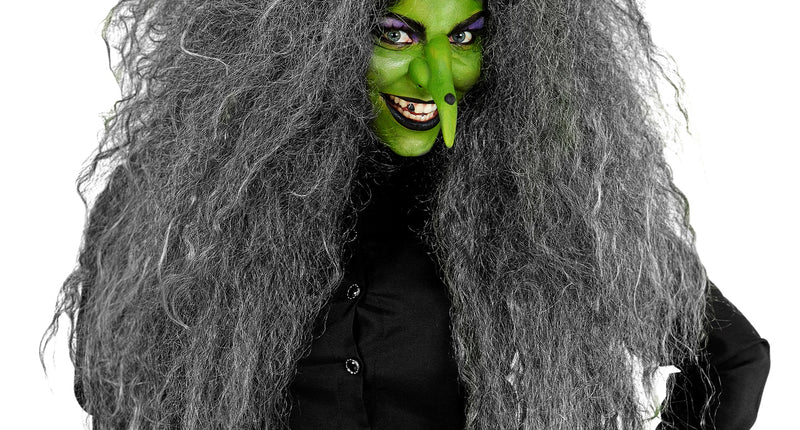 Widmann SRL Heksen pruik grijs Elly