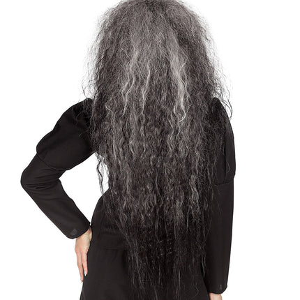 Widmann SRL Heksen pruik grijs Elly