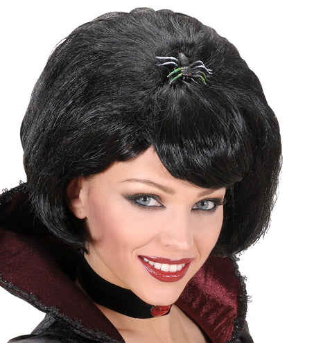Widmann SRL Heksen pruik met spin zwart