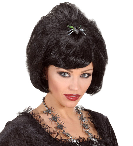 Widmann SRL Heksen pruik met spin zwart