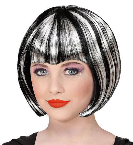 Widmann SRL Heksen pruik zwart wit kind