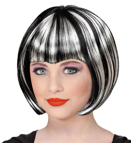 Widmann SRL Heksen pruik zwart wit kind