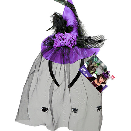 Widmann SRL Heksenhoed op haarband paars