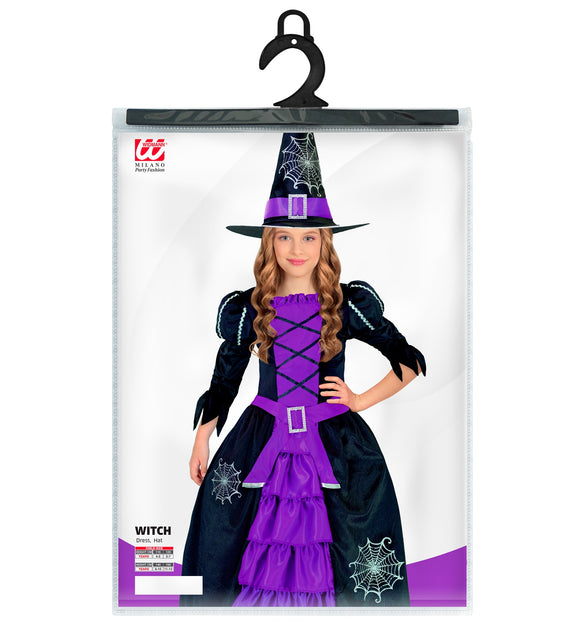 Widmann SRL Heksenjurk kind zwart paars