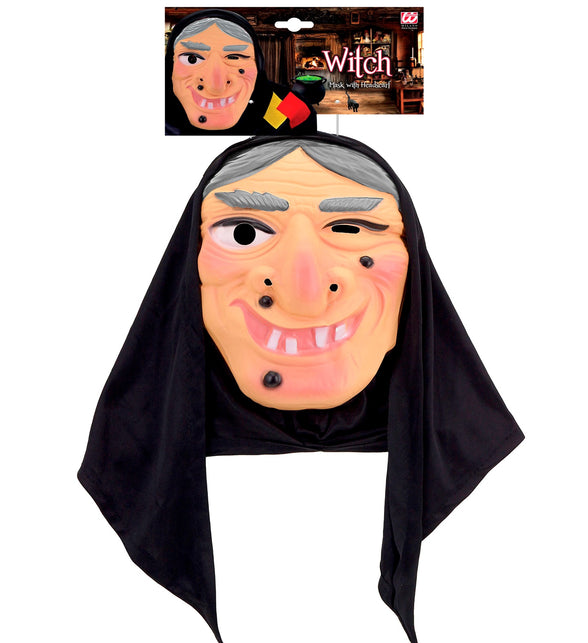 Widmann SRL Heksenmasker Tinie  met hoofddoek