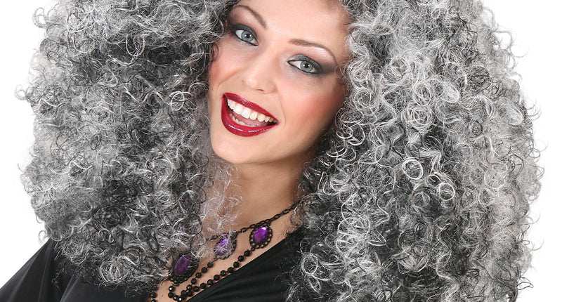 Widmann SRL Heksenpruik grijze krullen