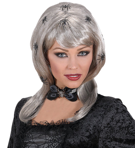 Widmann SRL Heksenpruik spinnen dame grijs
