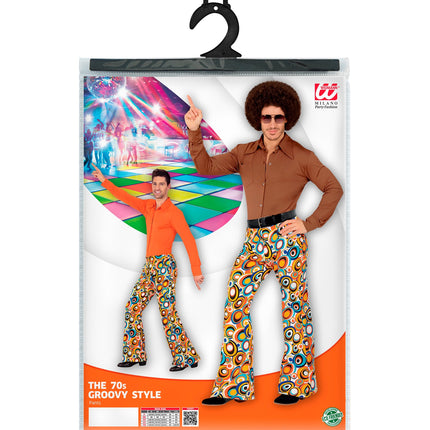 Widmann SRL Heren disco broek jaren 70 cirkels